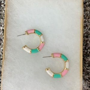 Color block hoop earrings